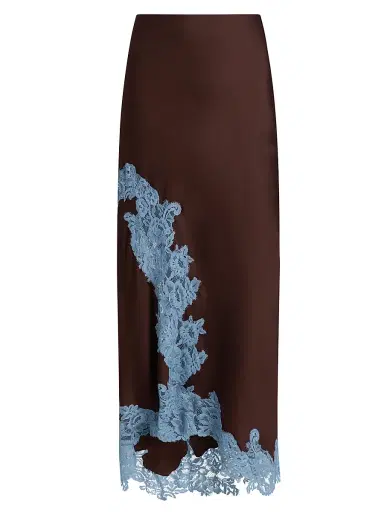 A.L.C. Women's Olivia Contrast Lace-Trim Maxi Skirt - Ganache French Blue - Size XL | Thumbnail 1 A.L.C. Women's Olivia Contrast Lace-Trim Maxi Skirt - Ganache French Blue - Size XL | Thumbnail 1