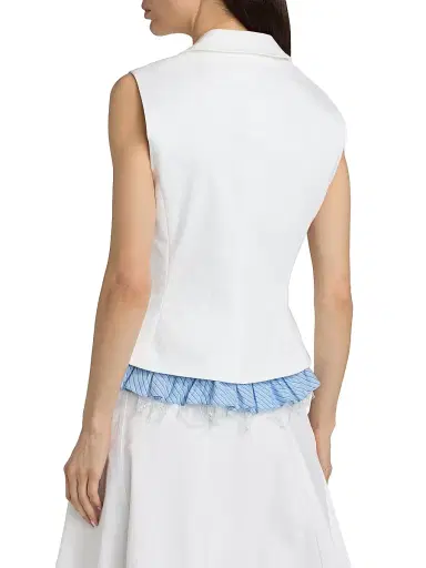 Cinq à Sept Women's Le Petit Jessie Striped Denim Vest - White Multi - Size 16 | Thumbnail 5 Cinq à Sept Women's Le Petit Jessie Striped Denim Vest - White Multi - Size 16 | Thumbnail 5