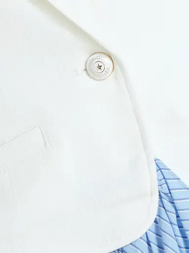 Cinq à Sept Women's Le Petit Jessie Striped Denim Vest - White Multi - Size 16 | Thumbnail 7 Cinq à Sept Women's Le Petit Jessie Striped Denim Vest - White Multi - Size 16 | Thumbnail 7
