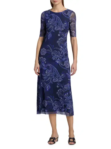 Johnny Was Women's Astrid Floral Mesh Midi-Dress - Miko | Thumbnail 2 Johnny Was Women's Astrid Floral Mesh Midi-Dress - Miko | Thumbnail 2