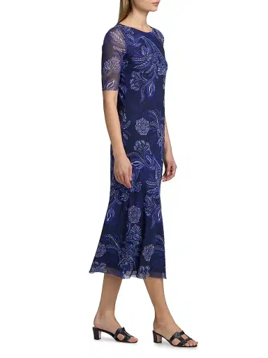 Johnny Was Women's Astrid Floral Mesh Midi-Dress - Miko | Thumbnail 4 Johnny Was Women's Astrid Floral Mesh Midi-Dress - Miko | Thumbnail 4