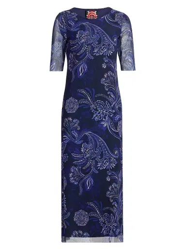 Johnny Was Women's Astrid Floral Mesh Midi-Dress - Miko | Thumbnail 1 Johnny Was Women's Astrid Floral Mesh Midi-Dress - Miko | Thumbnail 1