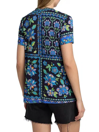 Johnny Was Women's The Janie Floral V-Neck T-Shirt - Delmira | Thumbnail 5 Johnny Was Women's The Janie Floral V-Neck T-Shirt - Delmira | Thumbnail 5