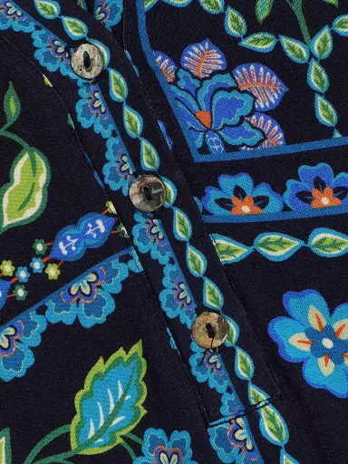 Johnny Was Women's The Janie Floral V-Neck T-Shirt - Delmira | Thumbnail 7 Johnny Was Women's The Janie Floral V-Neck T-Shirt - Delmira | Thumbnail 7