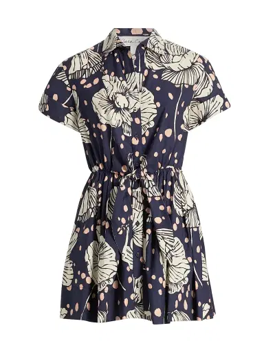 Cara Cara Women's Asbury Floral Mini-Shirtdress - Dotted Flora Navy | Thumbnail 1 Cara Cara Women's Asbury Floral Mini-Shirtdress - Dotted Flora Navy | Thumbnail 1