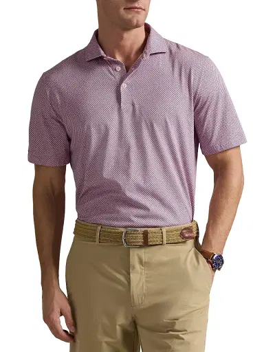 RLX Ralph Lauren Men's Cotton Jersey Polo Shirt - Dalia Pink Cambridge Rosette | Thumbnail 3 RLX Ralph Lauren Men's Cotton Jersey Polo Shirt - Dalia Pink Cambridge Rosette | Thumbnail 3