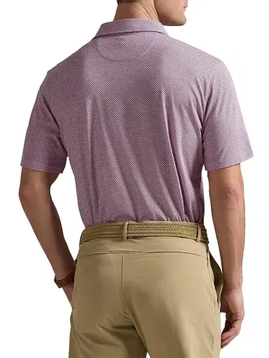 RLX Ralph Lauren Men's Cotton Jersey Polo Shirt - Dalia Pink Cambridge Rosette | Thumbnail 4 RLX Ralph Lauren Men's Cotton Jersey Polo Shirt - Dalia Pink Cambridge Rosette | Thumbnail 4