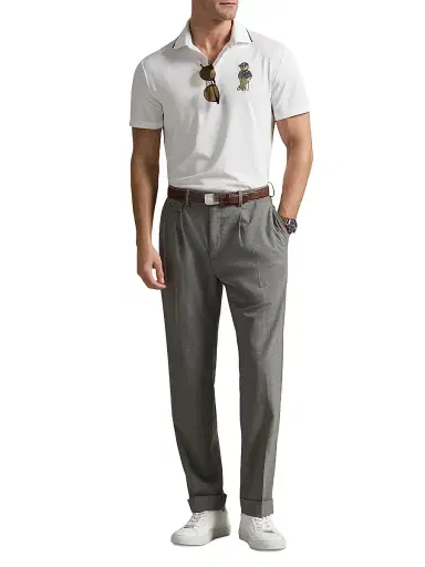RLX Ralph Lauren Men's Polo Bear Airtech Pique Knit Polo Shirt - Ceramic White | Thumbnail 2 RLX Ralph Lauren Men's Polo Bear Airtech Pique Knit Polo Shirt - Ceramic White | Thumbnail 2