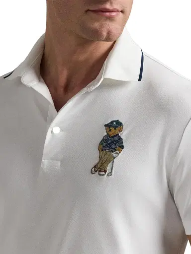 RLX Ralph Lauren Men's Polo Bear Airtech Pique Knit Polo Shirt - Ceramic White | Thumbnail 5 RLX Ralph Lauren Men's Polo Bear Airtech Pique Knit Polo Shirt - Ceramic White | Thumbnail 5