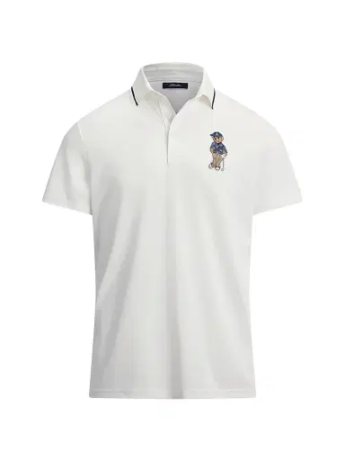 RLX Ralph Lauren Men's Polo Bear Airtech Pique Knit Polo Shirt - Ceramic White | Thumbnail 1 RLX Ralph Lauren Men's Polo Bear Airtech Pique Knit Polo Shirt - Ceramic White | Thumbnail 1