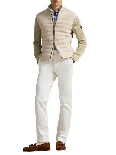 Polo Ralph Lauren Men's Padded Linen Zip Jacket - Coastal Beige Linen Combo | Thumbnail 2 Polo Ralph Lauren Men's Padded Linen Zip Jacket - Coastal Beige Linen Combo | Thumbnail 2