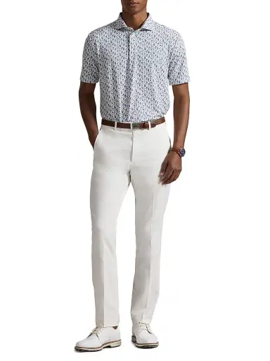 RLX Ralph Lauren Men's Lightweight Airflow Knit Polo Shirt - Ceramic White Chin | Thumbnail 2 RLX Ralph Lauren Men's Lightweight Airflow Knit Polo Shirt - Ceramic White Chin | Thumbnail 2
