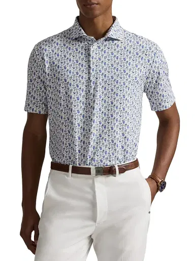 RLX Ralph Lauren Men's Lightweight Airflow Knit Polo Shirt - Ceramic White Chin | Thumbnail 3 RLX Ralph Lauren Men's Lightweight Airflow Knit Polo Shirt - Ceramic White Chin | Thumbnail 3