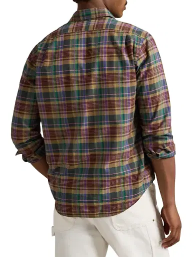 Polo Ralph Lauren Men's Bleeding Madras Cotton Shirt | Thumbnail 4 Polo Ralph Lauren Men's Bleeding Madras Cotton Shirt | Thumbnail 4