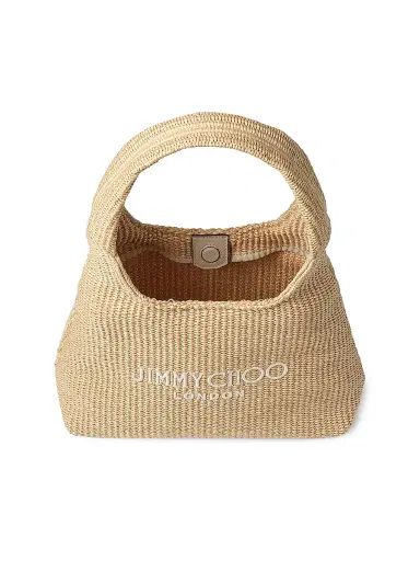 Jimmy Choo Women's Riviera Capsule Diamond Logo Raffia Hobo Bag - Natural | Thumbnail 2 Jimmy Choo Women's Riviera Capsule Diamond Logo Raffia Hobo Bag - Natural | Thumbnail 2