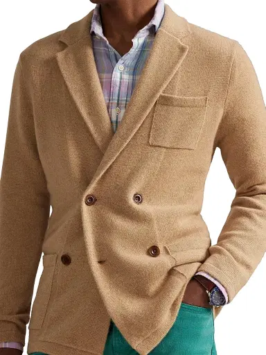Polo Ralph Lauren Men's Cotton Double-Breasted Cardigan - New Camel Melange | Thumbnail 5 Polo Ralph Lauren Men's Cotton Double-Breasted Cardigan - New Camel Melange | Thumbnail 5