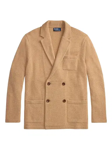 Polo Ralph Lauren Men's Cotton Double-Breasted Cardigan - New Camel Melange | Thumbnail 1 Polo Ralph Lauren Men's Cotton Double-Breasted Cardigan - New Camel Melange | Thumbnail 1