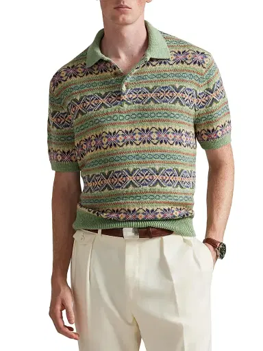 Polo Ralph Lauren Men's Intarsia-Knit Polo Sweater | Thumbnail 3 Polo Ralph Lauren Men's Intarsia-Knit Polo Sweater | Thumbnail 3