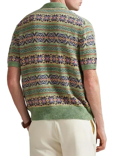 Polo Ralph Lauren Men's Intarsia-Knit Polo Sweater | Thumbnail 4 Polo Ralph Lauren Men's Intarsia-Knit Polo Sweater | Thumbnail 4