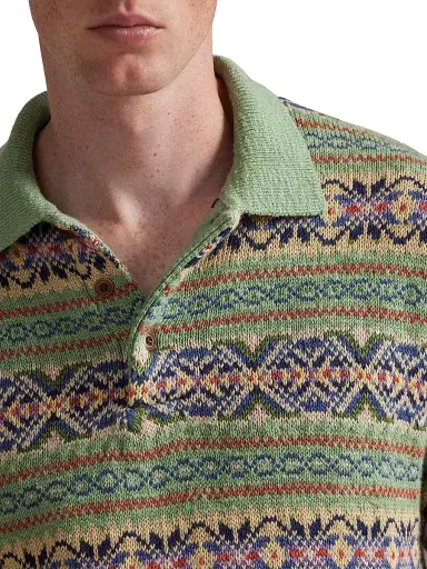 Polo Ralph Lauren Men's Intarsia-Knit Polo Sweater | Thumbnail 5 Polo Ralph Lauren Men's Intarsia-Knit Polo Sweater | Thumbnail 5