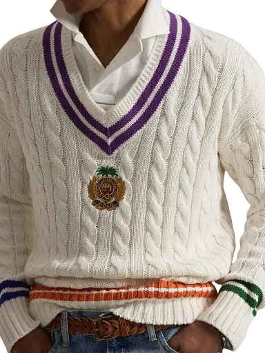 Polo Ralph Lauren Men's Cable-Knit V-Neck Sweater | Thumbnail 5 Polo Ralph Lauren Men's Cable-Knit V-Neck Sweater | Thumbnail 5