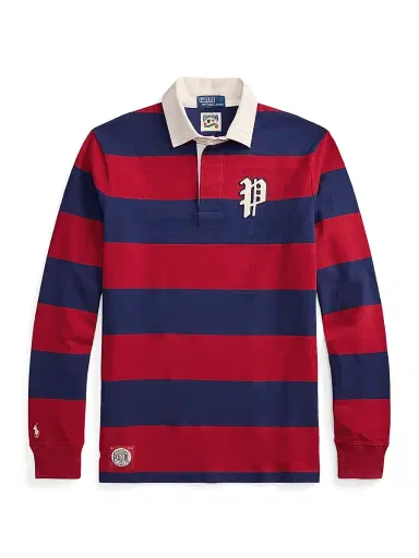 Polo Ralph Lauren Men's Phillies Rugby Striped Long-Sleeve Polo Shirt | Thumbnail 1 Polo Ralph Lauren Men's Phillies Rugby Striped Long-Sleeve Polo Shirt | Thumbnail 1