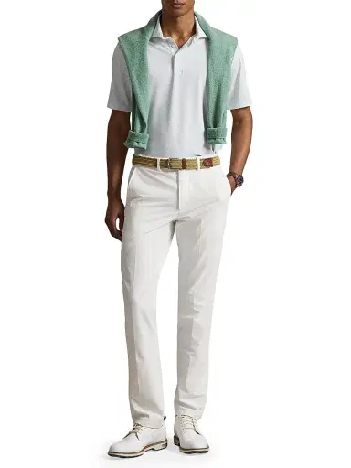 RLX Ralph Lauren Men's Lightweight Airflow Knit Polo Shirt - Office Blue Savannah Vine | Thumbnail 2 RLX Ralph Lauren Men's Lightweight Airflow Knit Polo Shirt - Office Blue Savannah Vine | Thumbnail 2