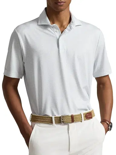 RLX Ralph Lauren Men's Lightweight Airflow Knit Polo Shirt - Office Blue Savannah Vine | Thumbnail 3 RLX Ralph Lauren Men's Lightweight Airflow Knit Polo Shirt - Office Blue Savannah Vine | Thumbnail 3