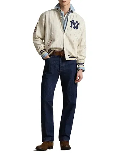 Polo Ralph Lauren Men's Yankees Striped Bomber Jacket - Guide Cream Multi - Size XXL | Thumbnail 2 Polo Ralph Lauren Men's Yankees Striped Bomber Jacket - Guide Cream Multi - Size XXL | Thumbnail 2