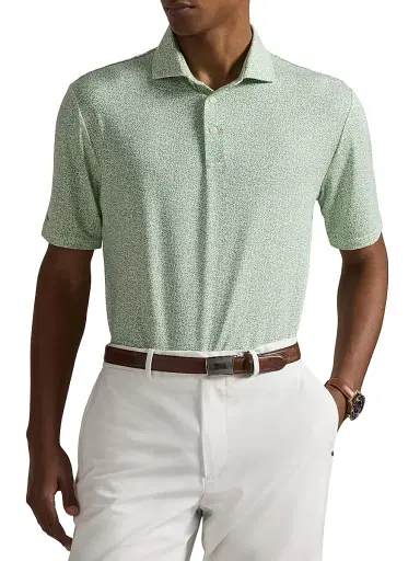 RLX Ralph Lauren Men's Lightweight Airflow Knit Polo Shirt - Outback Green Savannah Vine | Thumbnail 3 RLX Ralph Lauren Men's Lightweight Airflow Knit Polo Shirt - Outback Green Savannah Vine | Thumbnail 3