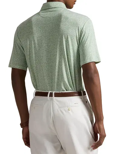 RLX Ralph Lauren Men's Lightweight Airflow Knit Polo Shirt - Outback Green Savannah Vine | Thumbnail 4 RLX Ralph Lauren Men's Lightweight Airflow Knit Polo Shirt - Outback Green Savannah Vine | Thumbnail 4