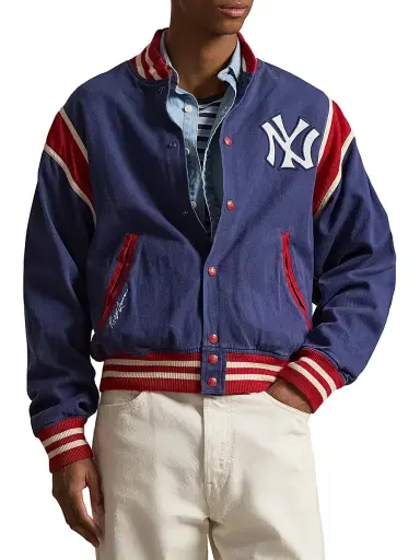 Polo Ralph Lauren Men's Yankees Heritage Twill Bomber Jacket | Thumbnail 3 Polo Ralph Lauren Men's Yankees Heritage Twill Bomber Jacket | Thumbnail 3