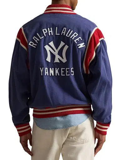 Polo Ralph Lauren Men's Yankees Heritage Twill Bomber Jacket | Thumbnail 4 Polo Ralph Lauren Men's Yankees Heritage Twill Bomber Jacket | Thumbnail 4