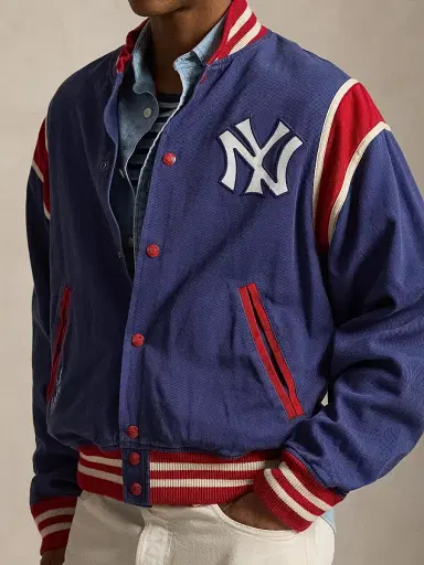 Polo Ralph Lauren Men's Yankees Heritage Twill Bomber Jacket | Thumbnail 5 Polo Ralph Lauren Men's Yankees Heritage Twill Bomber Jacket | Thumbnail 5