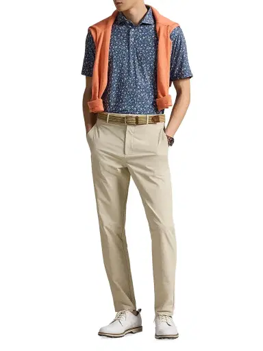 RLX Ralph Lauren Men's Lightweight Airflow Knit Polo Shirt - Old Royal Hollyhock | Thumbnail 2 RLX Ralph Lauren Men's Lightweight Airflow Knit Polo Shirt - Old Royal Hollyhock | Thumbnail 2