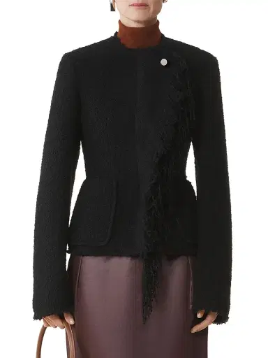 Lanvin Women's Asymmetrical Jacket in Boucle Wool | Thumbnail 2 Lanvin Women's Asymmetrical Jacket in Boucle Wool | Thumbnail 2