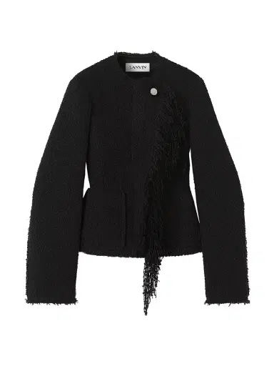 Lanvin Women's Asymmetrical Jacket in Boucle Wool | Thumbnail 1 Lanvin Women's Asymmetrical Jacket in Boucle Wool | Thumbnail 1