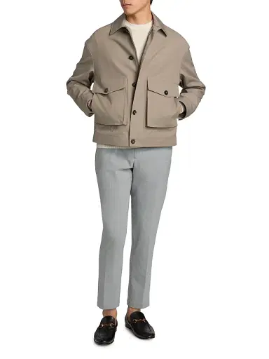 Saks Fifth Avenue Men's Cotton-Blend Twill Collared Jacket | Thumbnail 2 Saks Fifth Avenue Men's Cotton-Blend Twill Collared Jacket | Thumbnail 2