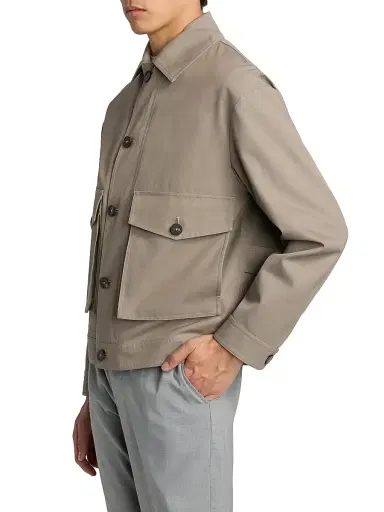 Saks Fifth Avenue Men's Cotton-Blend Twill Collared Jacket | Thumbnail 4 Saks Fifth Avenue Men's Cotton-Blend Twill Collared Jacket | Thumbnail 4