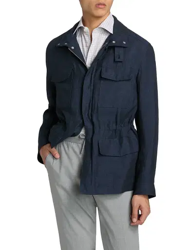 Saks Fifth Avenue Men's Linen Field Jacket | Thumbnail 3 Saks Fifth Avenue Men's Linen Field Jacket | Thumbnail 3