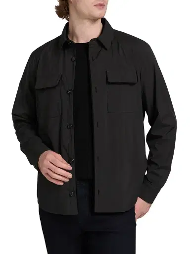 Saks Fifth Avenue Men's Techno Double-Pocket Overshirt - Black | Thumbnail 3 Saks Fifth Avenue Men's Techno Double-Pocket Overshirt - Black | Thumbnail 3