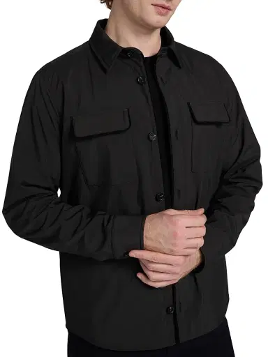 Saks Fifth Avenue Men's Techno Double-Pocket Overshirt - Black | Thumbnail 6 Saks Fifth Avenue Men's Techno Double-Pocket Overshirt - Black | Thumbnail 6