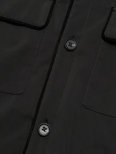 Saks Fifth Avenue Men's Techno Double-Pocket Overshirt - Black | Thumbnail 7 Saks Fifth Avenue Men's Techno Double-Pocket Overshirt - Black | Thumbnail 7