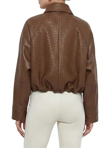 Gorski Women's Basket Weave Select Nappa Leather Jacket - Whiskey - Size XL | Thumbnail 5 Gorski Women's Basket Weave Select Nappa Leather Jacket - Whiskey - Size XL | Thumbnail 5