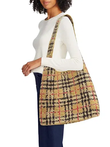 Burberry Women's Margate Large Raffia Hobo Bag | Thumbnail 2 Burberry Women's Margate Large Raffia Hobo Bag | Thumbnail 2