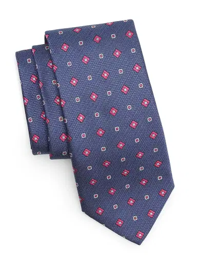 Canali Men's Medallion Silk Tie - Blue | Thumbnail 1 Canali Men's Medallion Silk Tie - Blue | Thumbnail 1