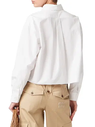 Miu Miu Women's Poplin Shirt - White | Thumbnail 3 Miu Miu Women's Poplin Shirt - White | Thumbnail 3
