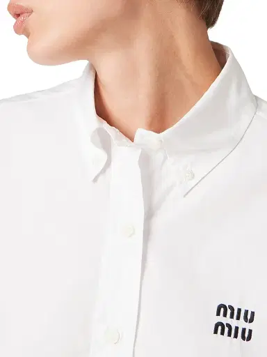 Miu Miu Women's Poplin Shirt - White | Thumbnail 4 Miu Miu Women's Poplin Shirt - White | Thumbnail 4