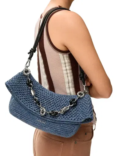 Loewe Women's x Paula's Ibiza Ola Medium Crochet Shoulder Bag - Denim Blue | Thumbnail 4 Loewe Women's x Paula's Ibiza Ola Medium Crochet Shoulder Bag - Denim Blue | Thumbnail 4