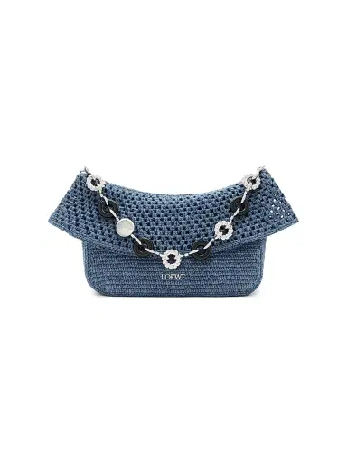 Loewe Women's x Paula's Ibiza Ola Medium Crochet Shoulder Bag - Denim Blue | Thumbnail 1 Loewe Women's x Paula's Ibiza Ola Medium Crochet Shoulder Bag - Denim Blue | Thumbnail 1